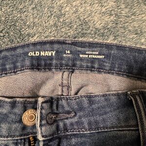 Old Navy Blue High Rise Jeans 14 SHORT